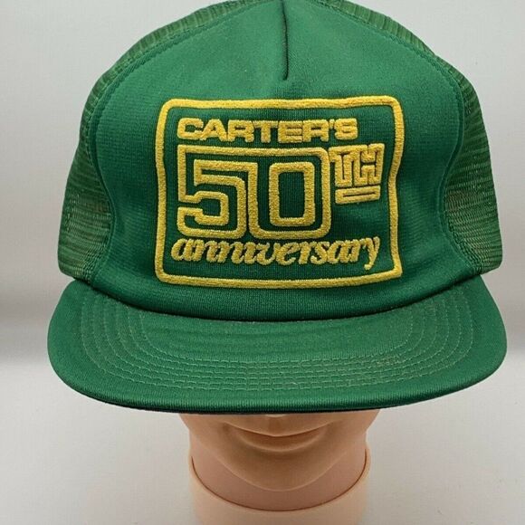 Vintage Carter's Snapback Hat Green Mesh Trucker - Picture 1 of 7